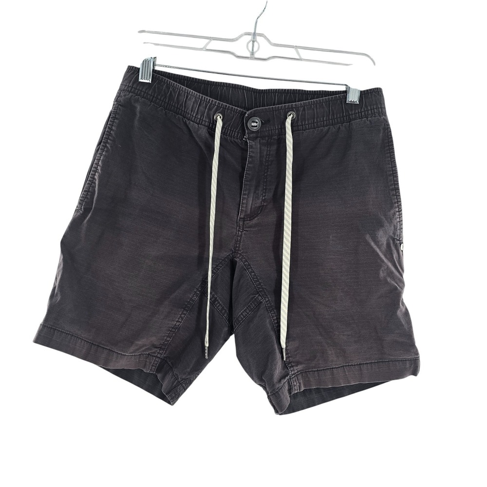 Vuori Mens Ripstop Shorts Size S Gray Organic Cotton Blend Drawstring Casual